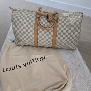 Louis Vuitton Checkered Tan and Cream Women's Bag